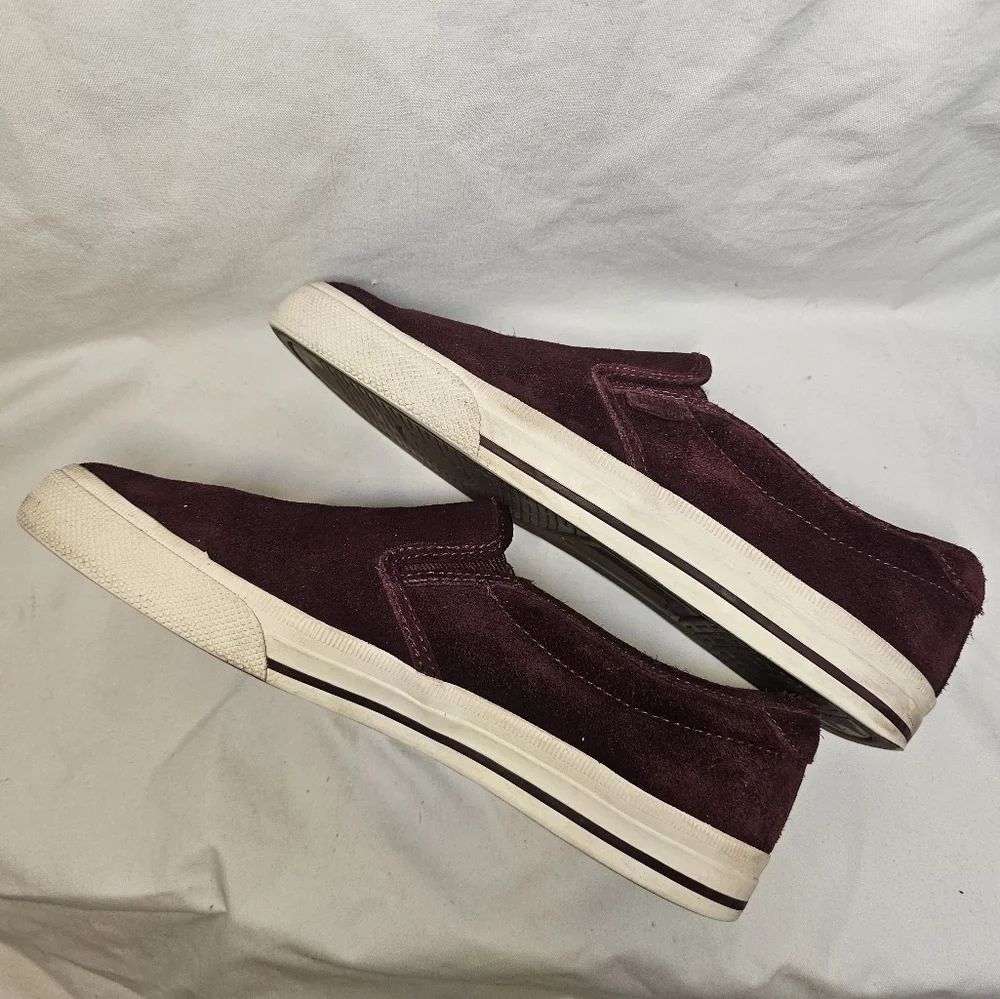 Polo Ralph Lauren Vaughn Shoes - Men's Size 10 - Burgundy Suede Slip-On Sneakers